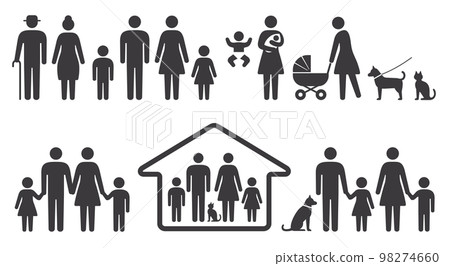 人家庭圖標象形圖插圖集 人家庭圖標象形圖插圖集 98274660
