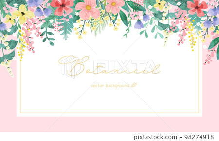 Botanical vector illustration frame background Botanical vector illustration frame background 98274918