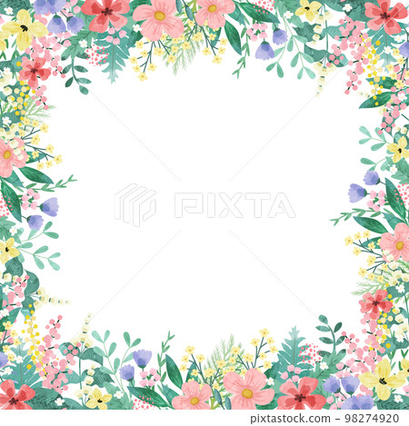 Botanical vector illustration frame background Botanical vector illustration frame background 98274920