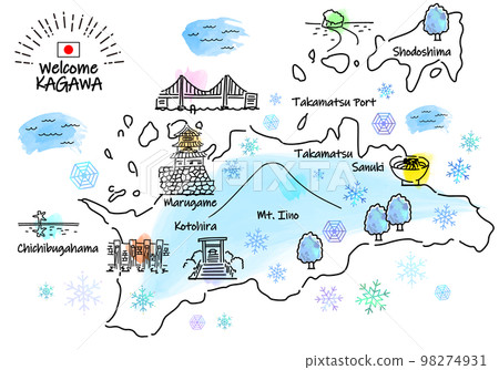 冬季香川縣觀光景點簡筆劃插圖圖 冬季香川縣觀光景點簡筆劃插圖圖 98274931