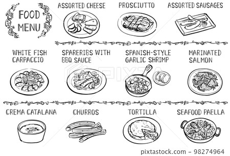 酒吧菜單插畫素材畫線手繪1色 酒吧菜單插畫素材畫線手繪1色 98274964