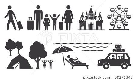 People family travel pictogram icon set People family travel pictogram icon set 98275343