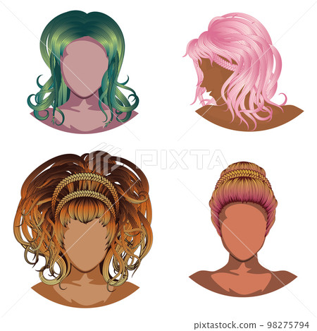 Braided hairstyle set 98275794