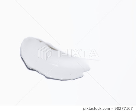 Liquid cream cosmetic smudge texture on a white isolated background 98277167