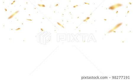 Gold Confetti Vector Background. Party Design With Colorful Confetti. Gold Confetti Vector Background. Party Design With Colorful Confetti. 98277191