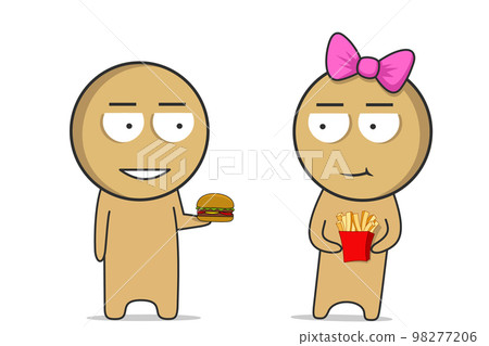 Delicious hamburger and french fries Delicious hamburger and french fries 98277206