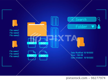Concept : Document management system , folder and document icon software, searching and managing files online document database, for efficient archiving Concept : Document management system , folder and document icon software, searching and managing files online document database, for efficient archiving 98277974