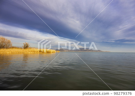 Soft sunset light over the lake Balaton in Hungary Soft sunset light over the lake Balaton in Hungary 98279376