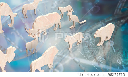 The animal wood plate on dan background 3d rendering The animal wood plate on dan background 3d rendering 98279713