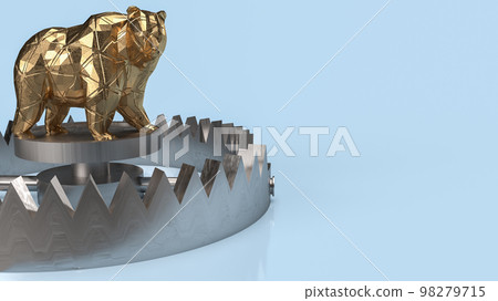 The gold bear on trap for business concept 3d rendering The gold bear on trap for business concept 3d rendering 98279715
