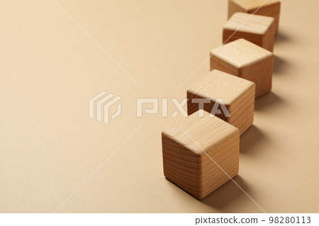 Blank wooden cubes for different concepts, space for text 98280113
