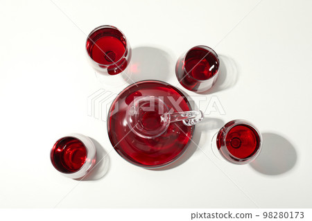 Concept of delicious alcohol drink, wine, top view Concept of delicious alcohol drink, wine, top view 98280173