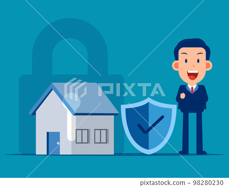 House building with reliable protection. Full coverage property insurance House building with reliable protection. Full coverage property insurance 98280230