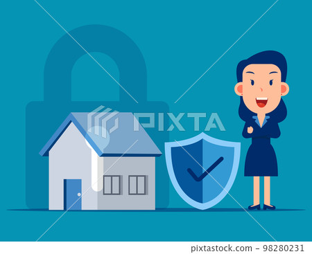 House building with reliable protection. Full coverage property insurance 98280231