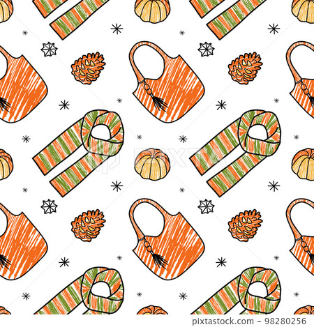 vector pencil seamless pattern of winter clothes vector pencil seamless pattern of winter clothes 98280256