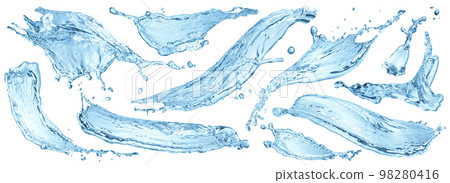 Water splash isolated on white background, collection Water splash isolated on white background, collection 98280416