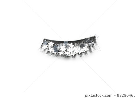 Concept of cosmetology tools, false eyelashes, isolated on white background Concept of cosmetology tools, false eyelashes, isolated on white background 98280463