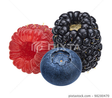 Blueberry, raspberry and blackberry isolated on white background Blueberry, raspberry and blackberry isolated on white background 98280470