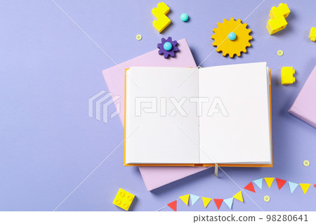 Concept of baby book, space for text 98280641