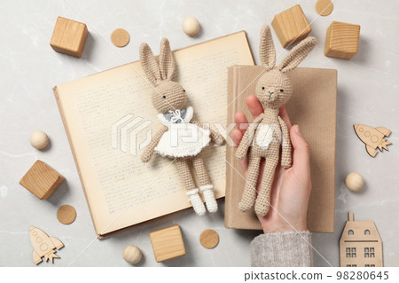 Concept of baby book or books for children, top view Concept of baby book or books for children, top view 98280645