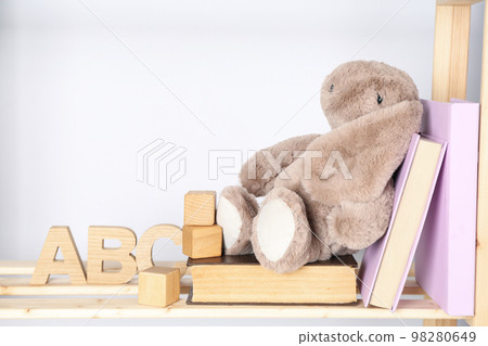 Concept of baby book, space for text 98280649