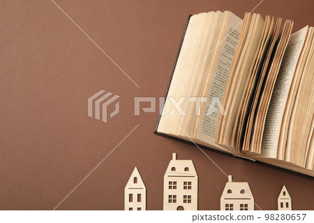Concept of baby book, space for text Concept of baby book, space for text 98280657