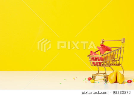 Chinese fortune cookies with prediction words, space for text 98280873