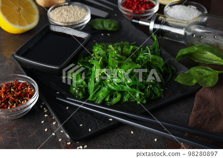 Concept of Japanese cuisine, tasty Chuka salad Concept of Japanese cuisine, tasty Chuka salad 98280897