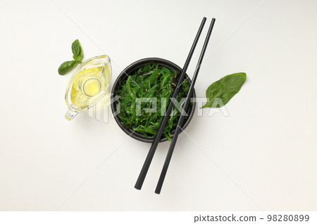 Concept of Japanese cuisine, Chuka salad, top view Concept of Japanese cuisine, Chuka salad, top view 98280899