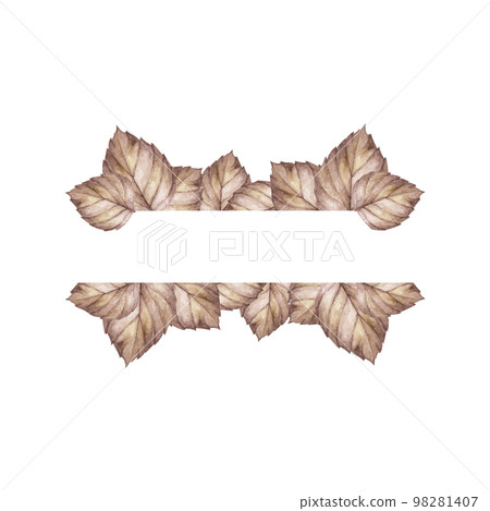 Watercolor autumn banner with leaves. Watercolor autumn banner with leaves. 98281407