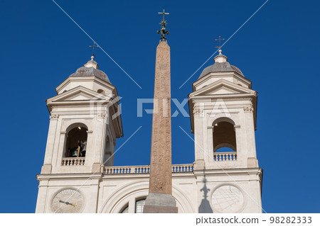 Ancient Obelisk And Trinita dei Monti in Rome Ancient Obelisk And Trinita dei Monti in Rome 98282333
