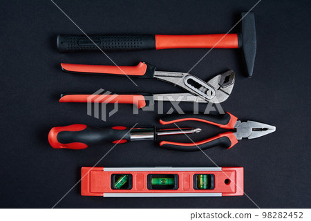 Set of hand instruments for repair, close up. Tools for maintenance Set of hand instruments for repair, close up. Tools for maintenance 98282452