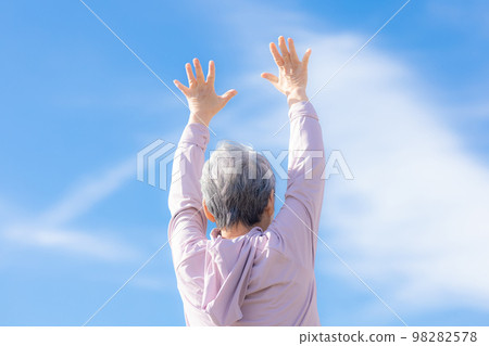 Cheerful grandma in her 70s Cheerful grandma in her 70s 98282578