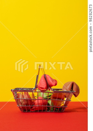 Chinese fortune cookies with prediction words, space for text Chinese fortune cookies with prediction words, space for text 98282673