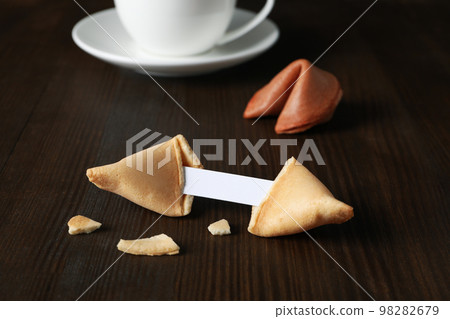 Concept of creative food, Chinese fortune cookies with prediction words Concept of creative food, Chinese fortune cookies with prediction words 98282679