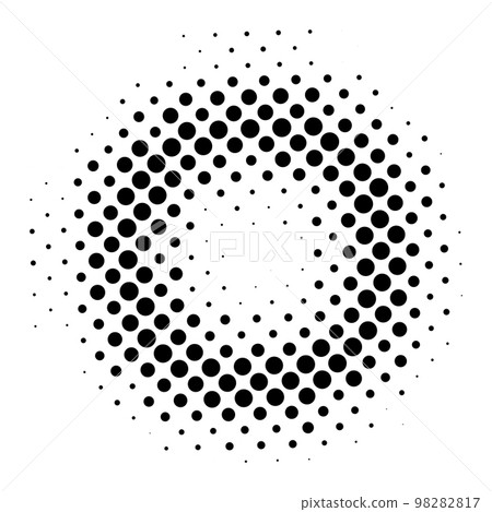 Round frame of large and small halftone dots Round frame of large and small halftone dots 98282817