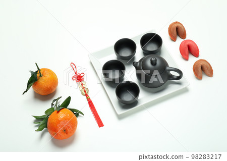 Concept of asian tea, tea ceremony items 98283217