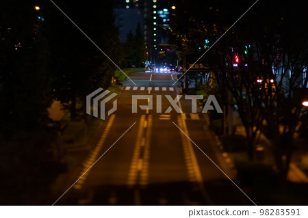 Traffic on Yamate Street in a miniature style [night view image] 98283591