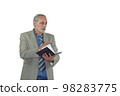 mature man with a beard and a suit on a white background 98283775