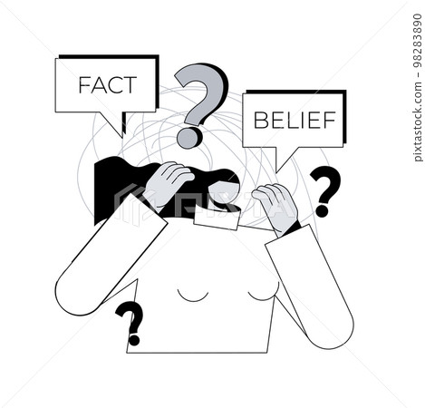 Cognitive dissonance abstract concept vector illustration. 98283890