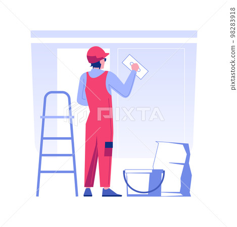 Wall preparation isolated concept vector illustration. Wall preparation isolated concept vector illustration. 98283918