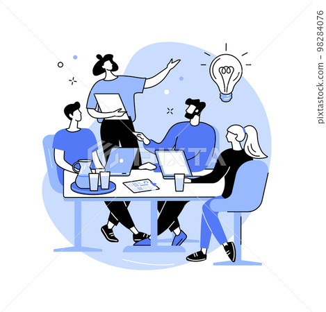 Brainstorming with creative team isolated cartoon vector illustrations. Brainstorming with creative team isolated cartoon vector illustrations. 98284076