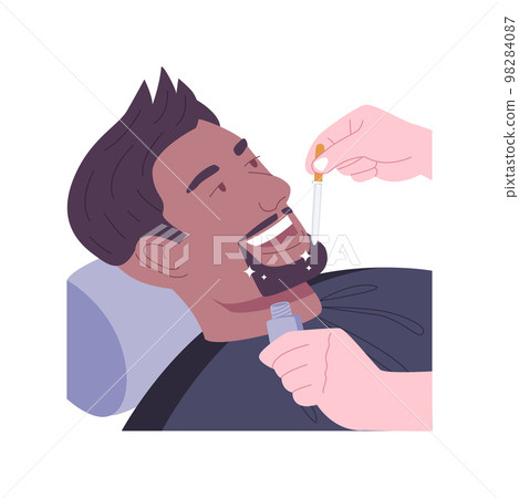 Beard treatment isolated cartoon vector illustrations. Beard treatment isolated cartoon vector illustrations. 98284087