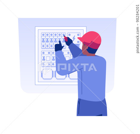 Installation of electrical equipment isolated concept vector illustration. 98284201