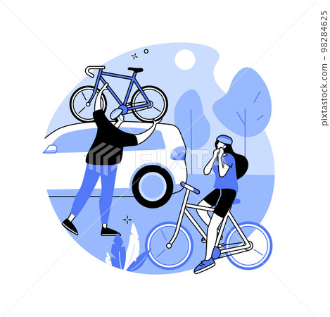 Going on a bike ride isolated cartoon vector illustrations. Going on a bike ride isolated cartoon vector illustrations. 98284625