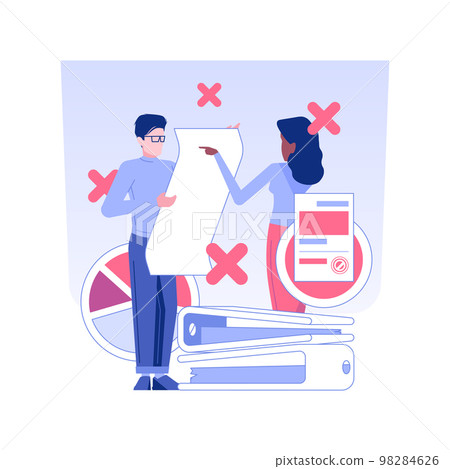 Breach of an employment agreement isolated concept vector illustration. Breach of an employment agreement isolated concept vector illustration. 98284626