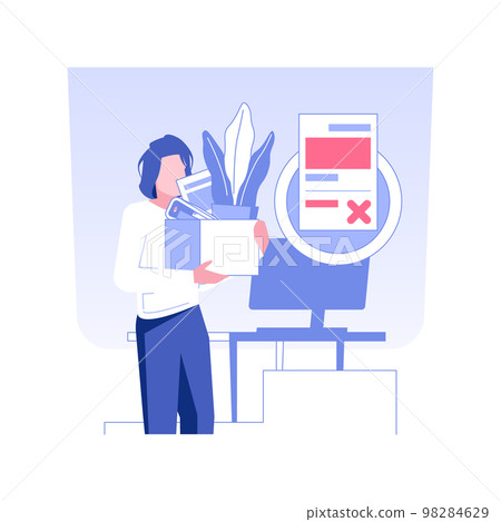 Employee dismissal isolated concept vector illustration. Employee dismissal isolated concept vector illustration. 98284629