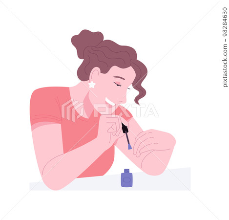 Doing nails isolated cartoon vector illustrations. Doing nails isolated cartoon vector illustrations. 98284630