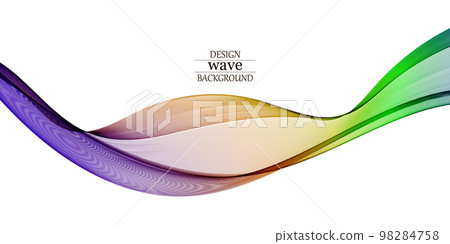 Abstract color transparent wave beautiful background, colorful wave design on white background 98284758