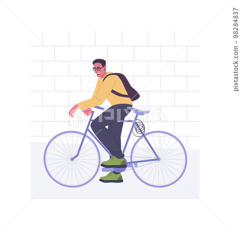 Cycling to work isolated cartoon vector illustrations. 98284837